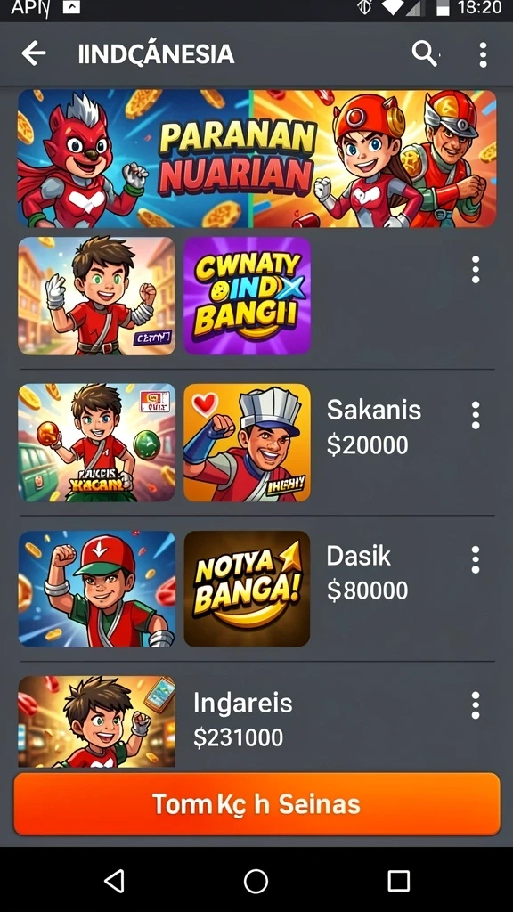 Beragam pilihan tema permainan yang seru.