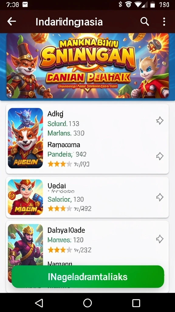 Screenshot IDNSERU: Halaman permainan dengan beragam pilihan slot.