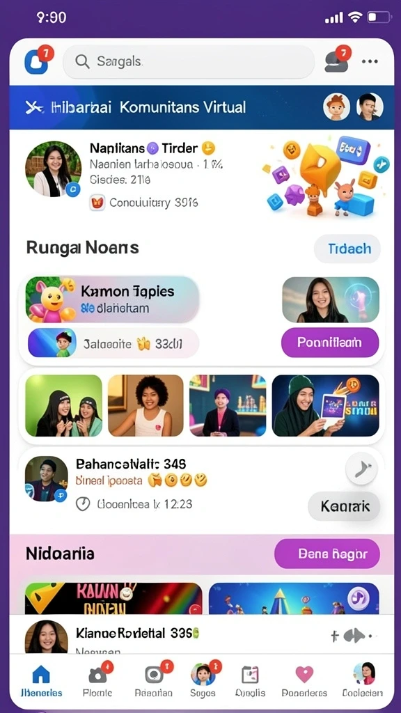 Menu permainan dengan pilihan tema slot bervariasi.